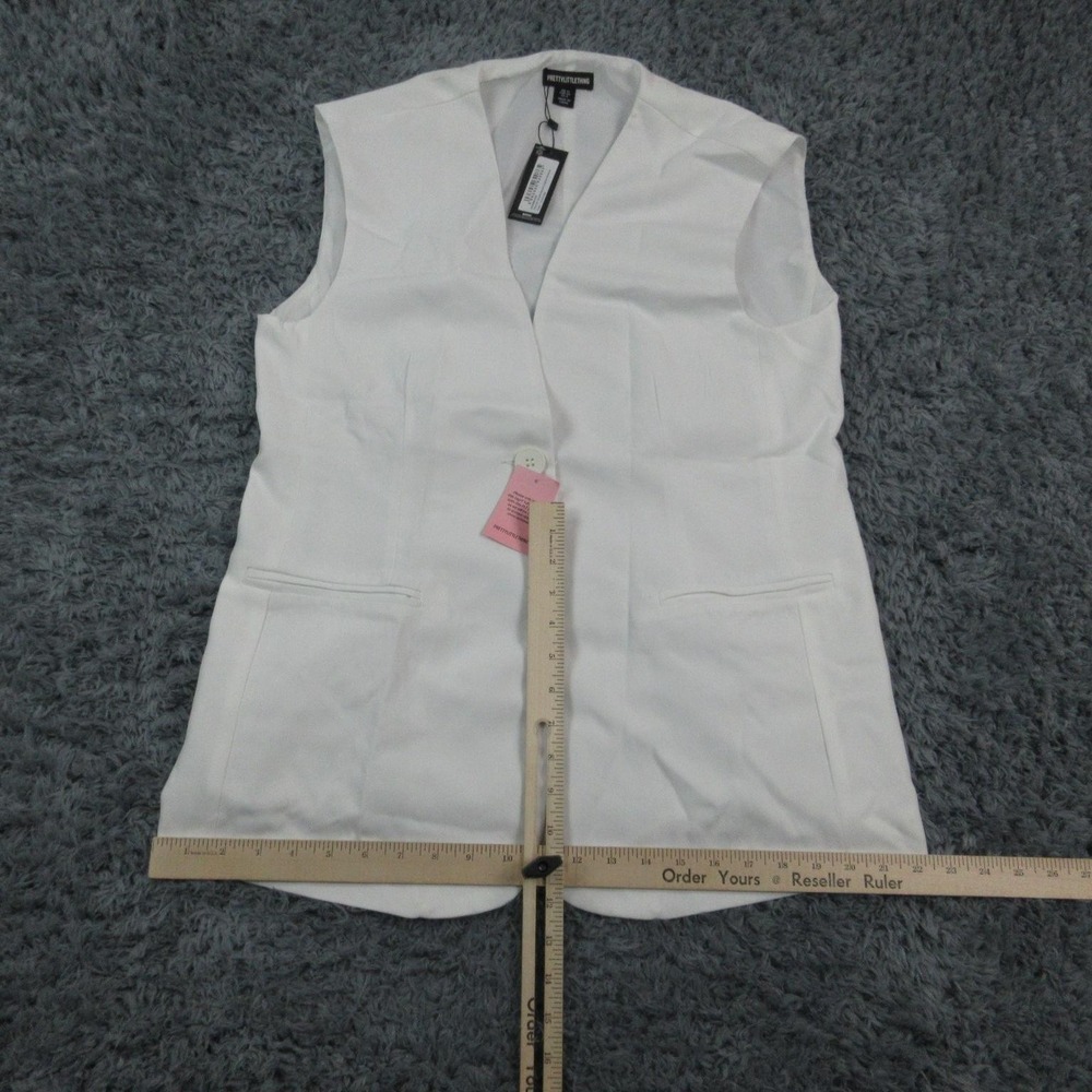 PrettyLittleThing Waistcoat Womens US 8 White Premium Tailored Longline Vest NWT - Picture 7 of 16